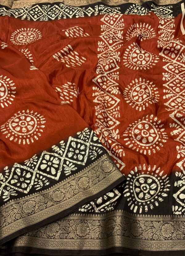 Designer Cotton Crape Sarees - Image 15