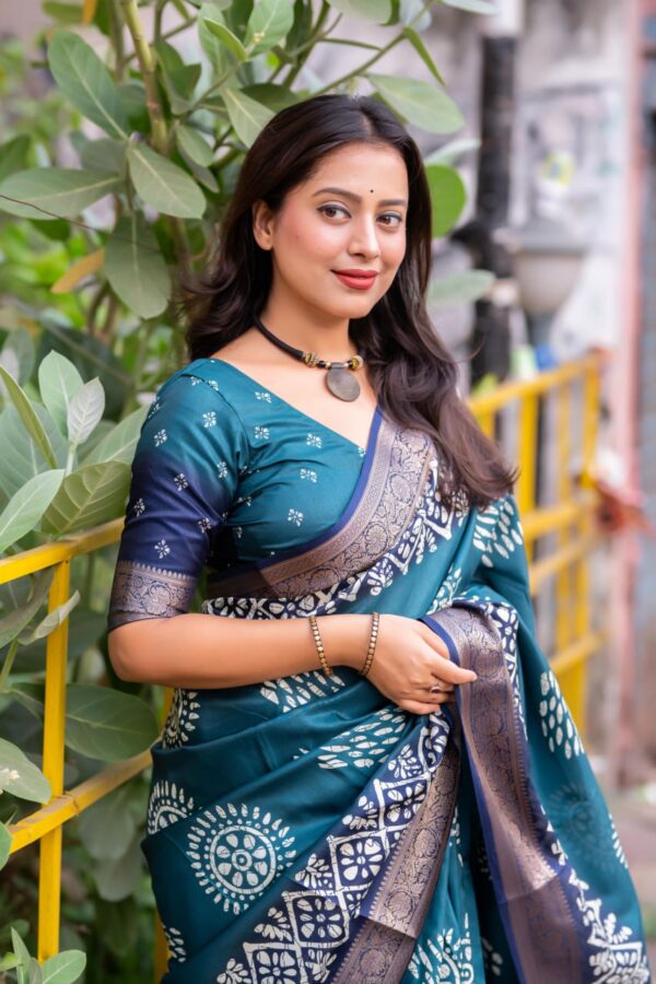 Designer Cotton Crape Sarees - Image 7