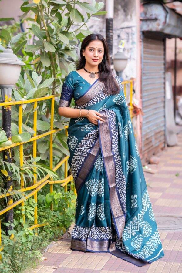 Designer Cotton Crape Sarees - Image 9