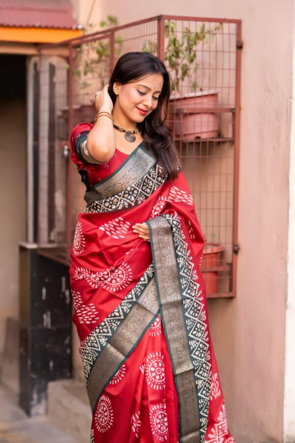 Designer Cotton Crape Sarees - Image 10