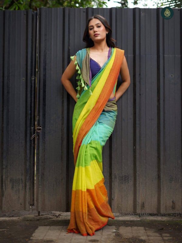 Designer Linen Sarees - Image 2