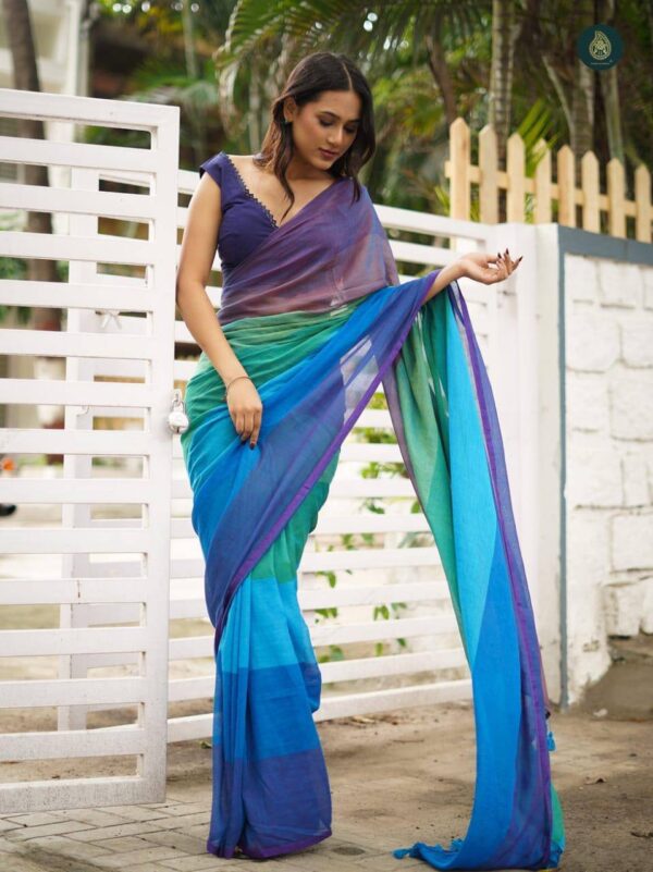 Designer Linen Sarees - Image 4