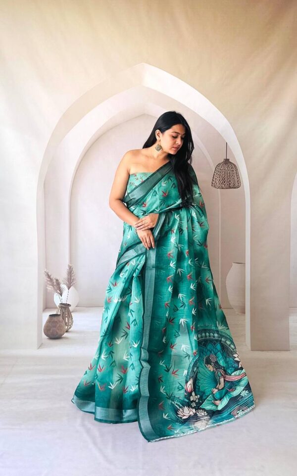 Designer Linen Cotton Sarees - Image 9
