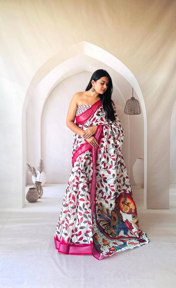 Designer Linen Cotton Sarees - Image 6