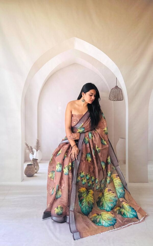 Designer Linen Cotton Sarees - Image 13