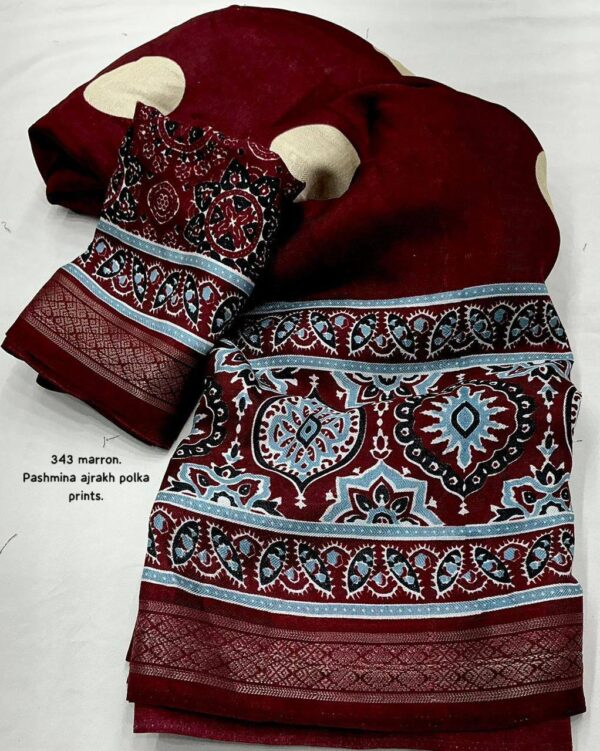 Designer Ajrakh Print Sarees