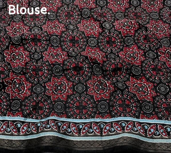 Designer Ajrakh Print Sarees - Image 9