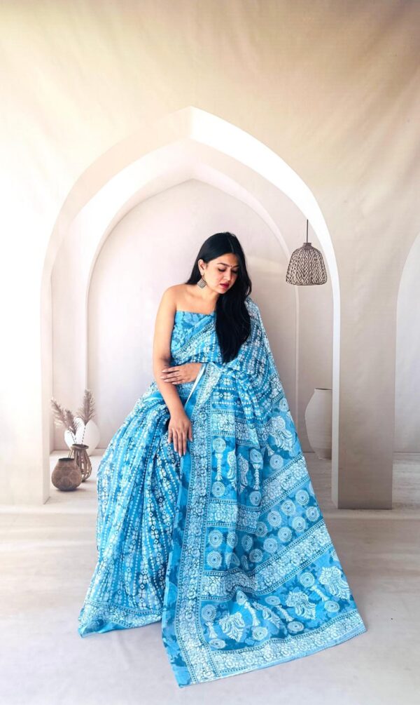 Designer Linen Cotton Sarees - Image 3