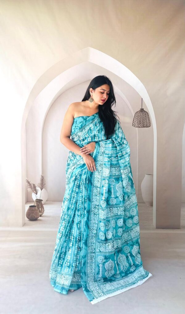 Designer Linen Cotton Sarees - Image 4