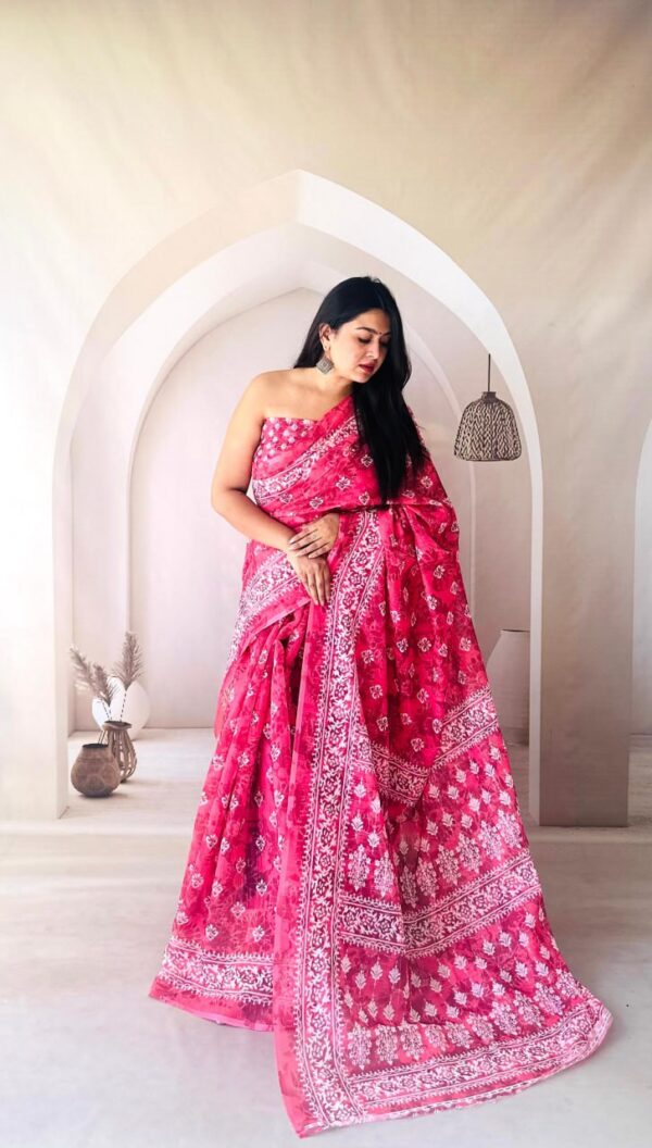 Designer Linen Cotton Sarees - Image 9