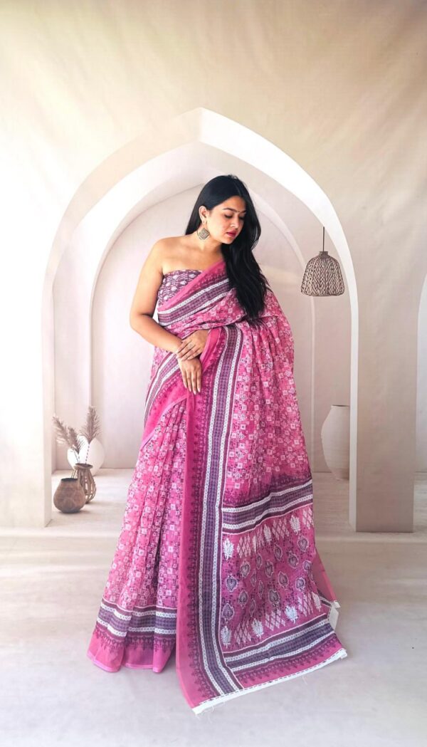 Designer Linen Cotton Sarees - Image 6
