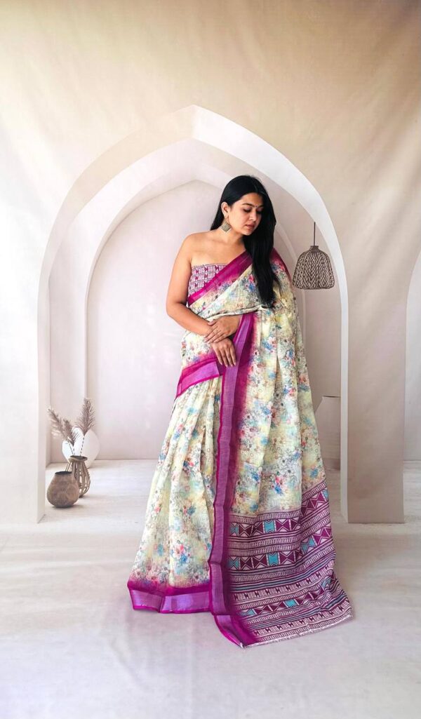 Designer Linen Sarees - Image 13