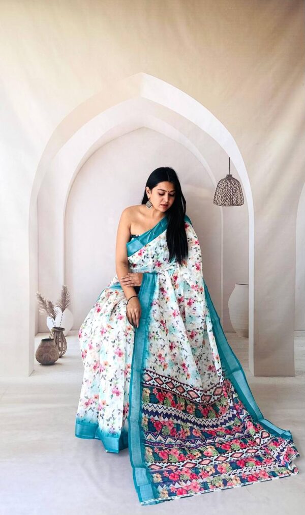 Designer Linen Sarees - Image 15