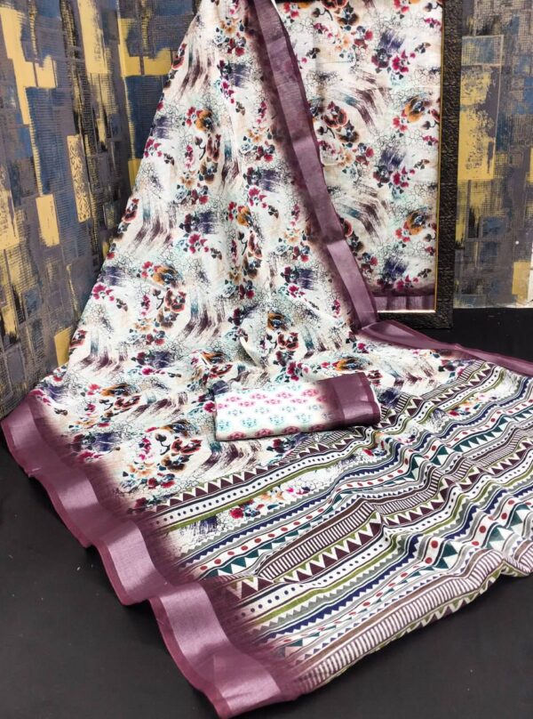 Designer Linen Sarees - Image 5