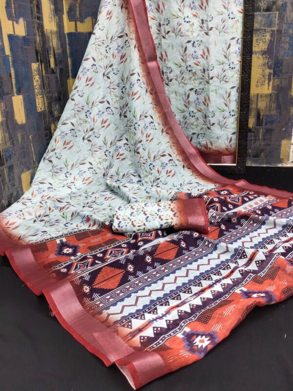Designer Linen Sarees - Image 4