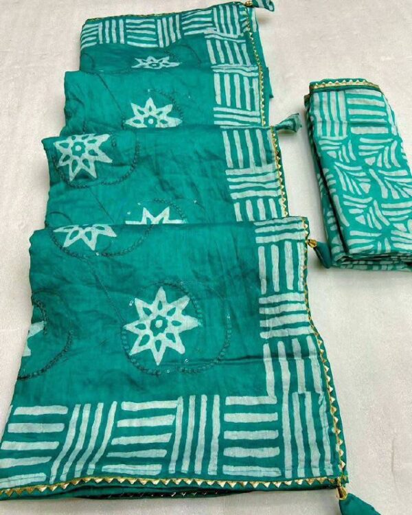 Designer Batik Print Sarees - Image 2