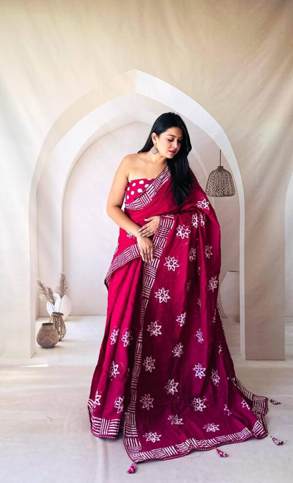 Designer Batik Print Sarees - Image 11