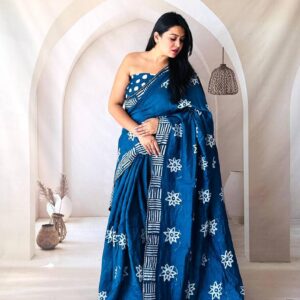 Designer Batik Print Sarees