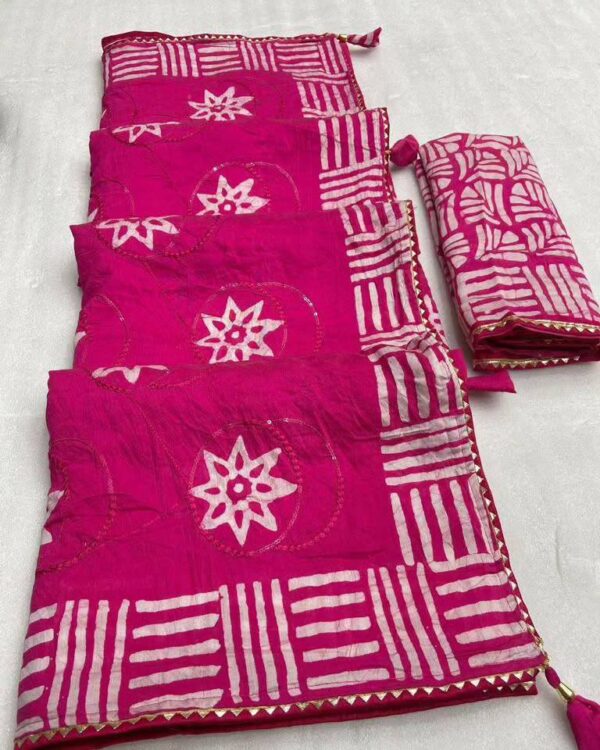 Designer Batik Print Sarees - Image 3