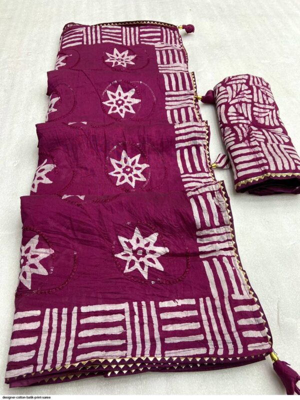 Designer Batik Print Sarees - Image 6