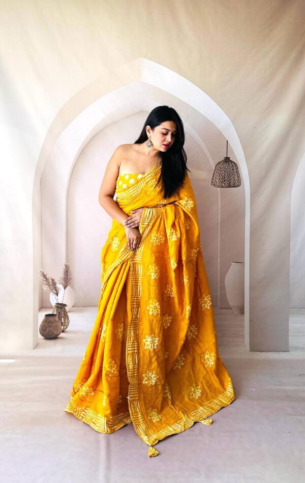 Designer Batik Print Sarees - Image 9