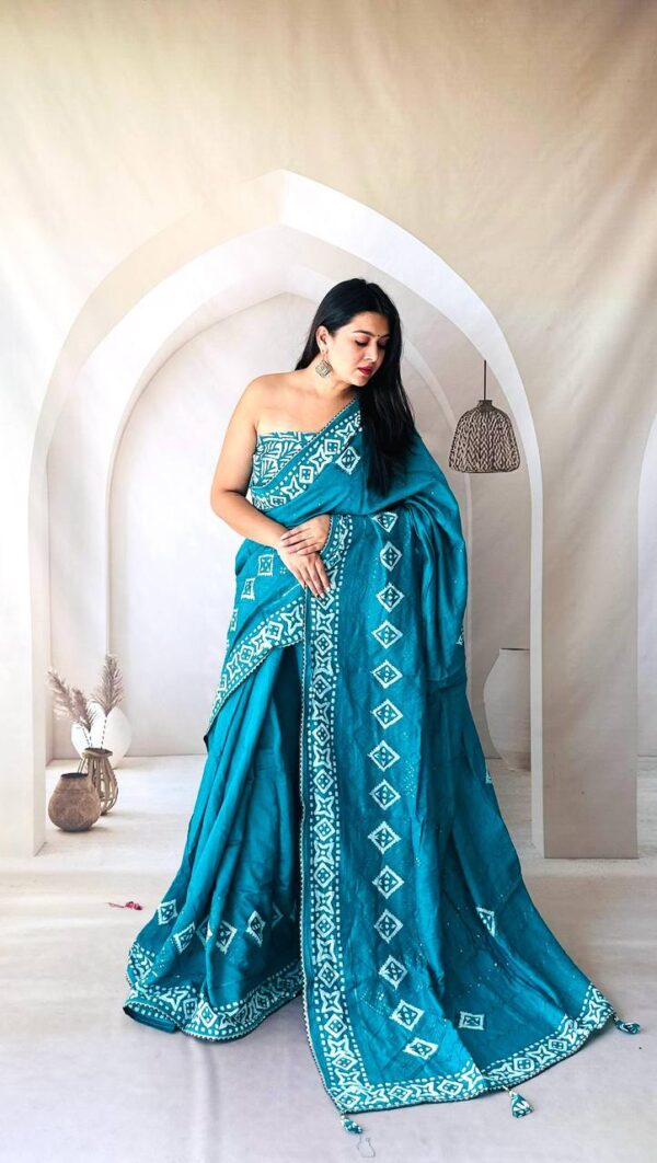 Designer Batik Print Sarees - Image 11