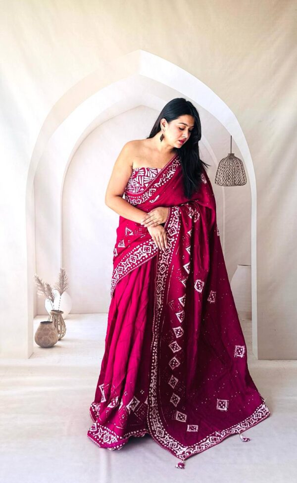 Designer Batik Print Sarees - Image 12