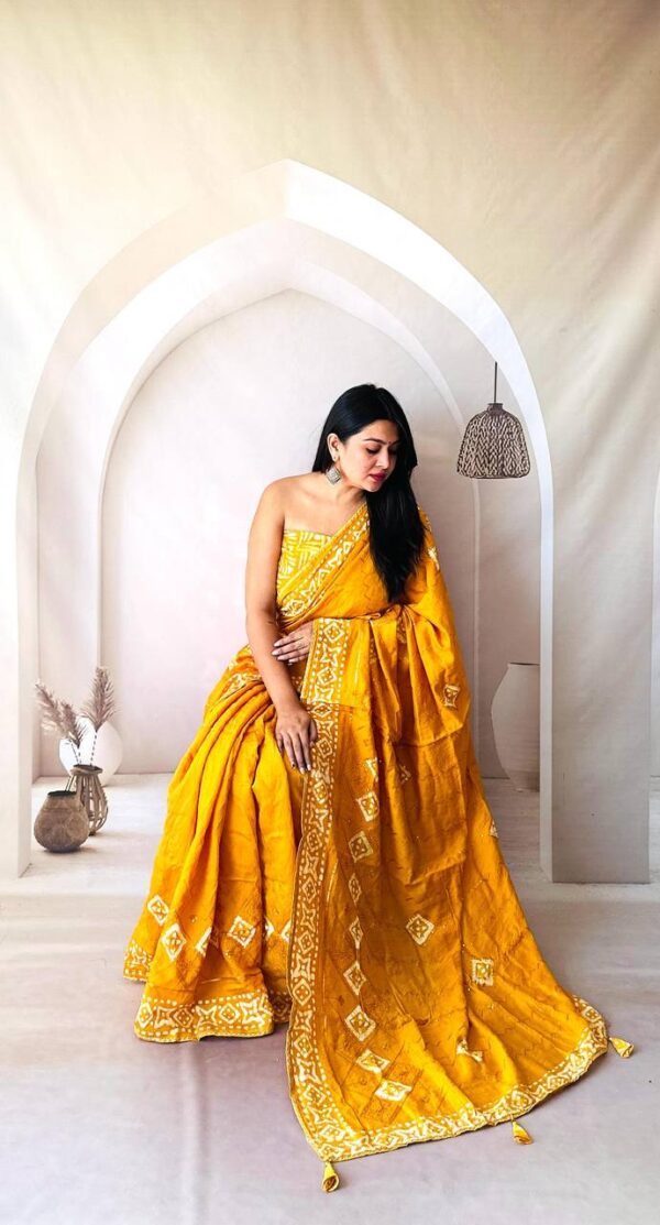 Designer Batik Print Sarees - Image 8